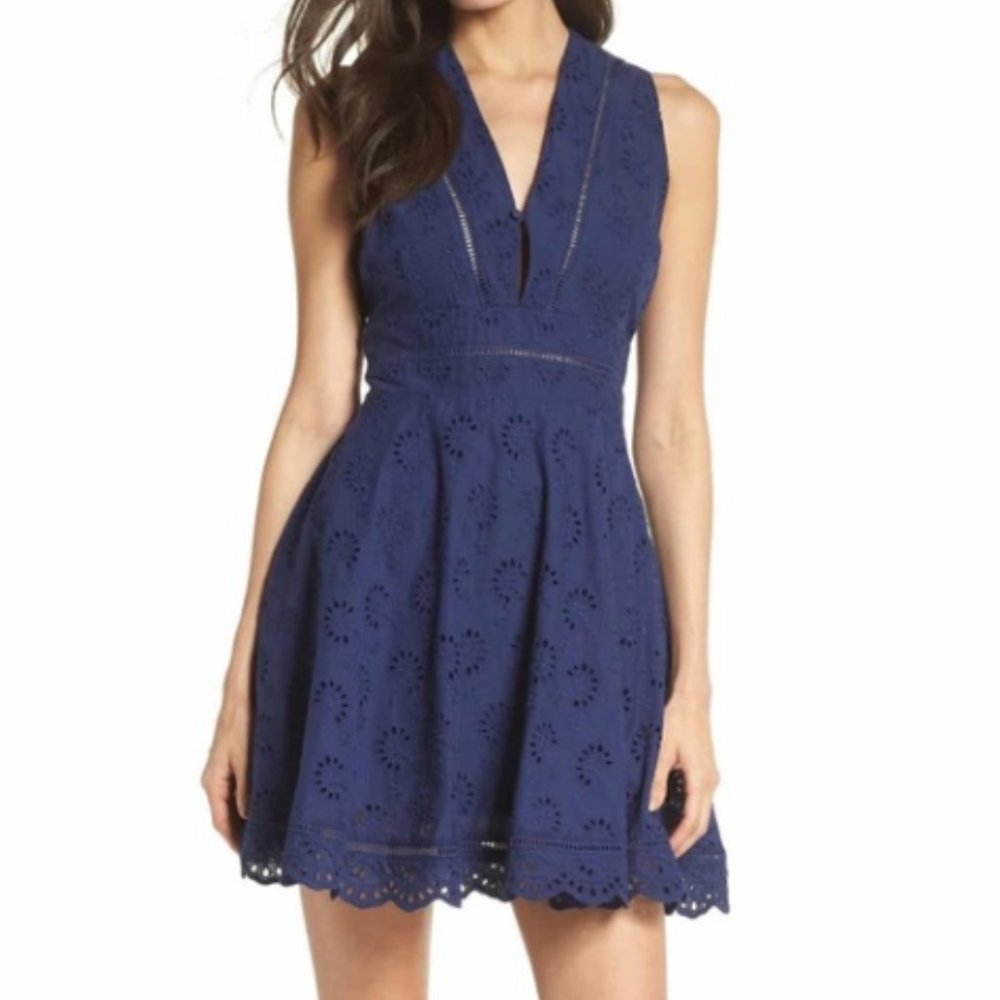NWT BB Dakota Vianne Eyelet Fit & Flare Dress